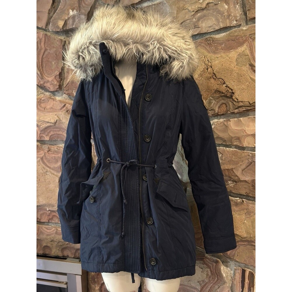Y2K Abercrombie and Fitch NWT Military Style Jacket S Vintage Fur Trim . NWT ! - Picture 4 of 16